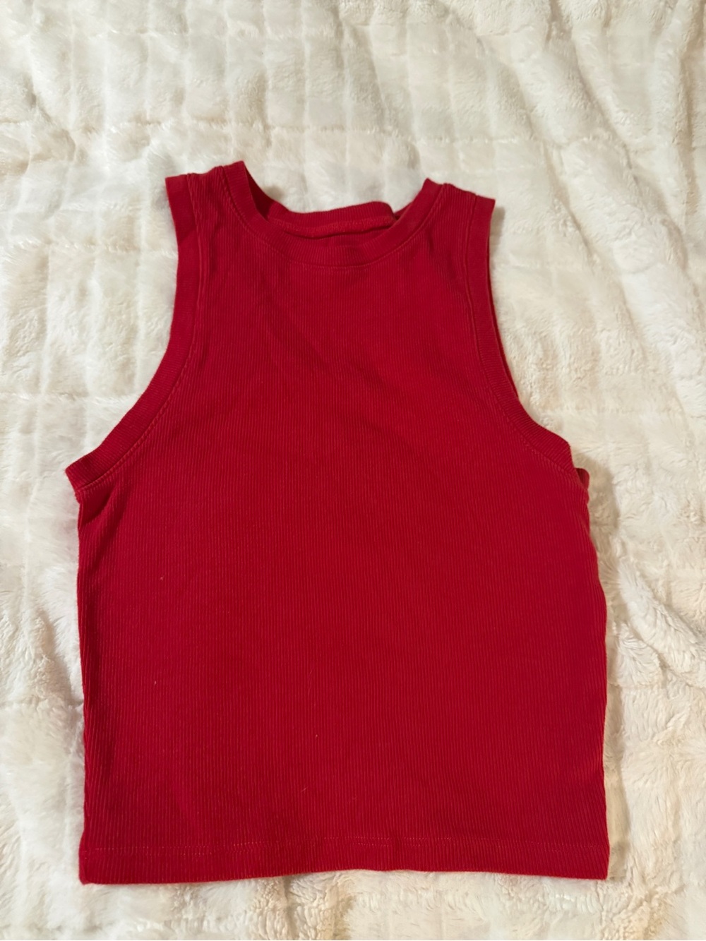 Hollister Must-Have Red High-Neck crop Tank- S